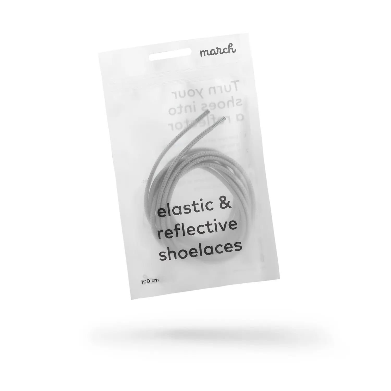 shoelaces reflector stretchable elastic comfort grey 100 cm