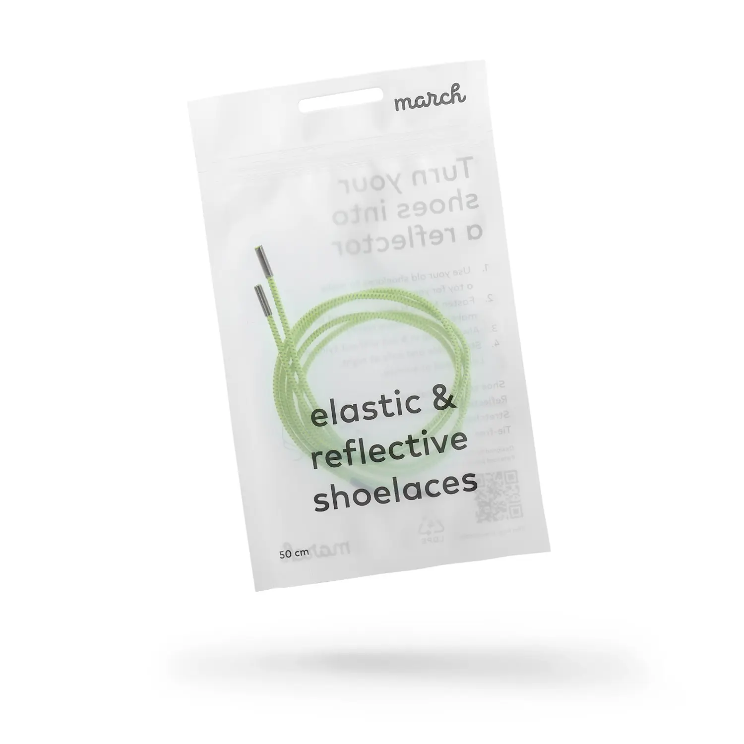 shoelaces reflector stretchable elastic comfort neon yellow 50 cm
