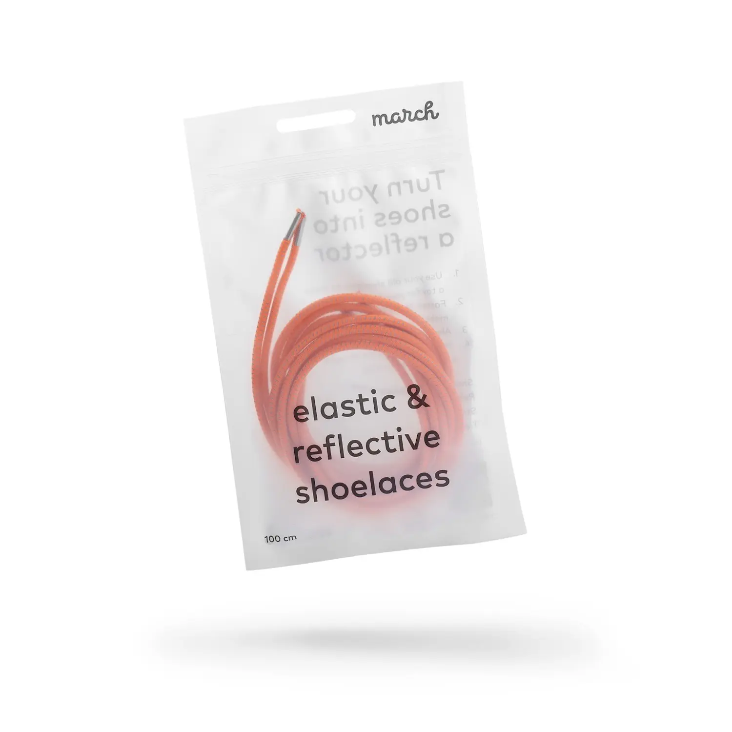 shoelaces reflector stretchable elastic comfort neon orange 100 cm