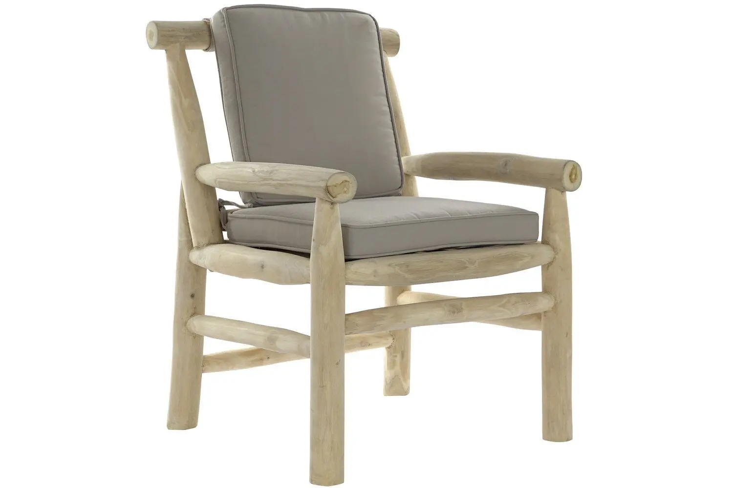 FAUTEUIL TECK POLYESTER 65X80X92 GRIS CLAIR MB178755