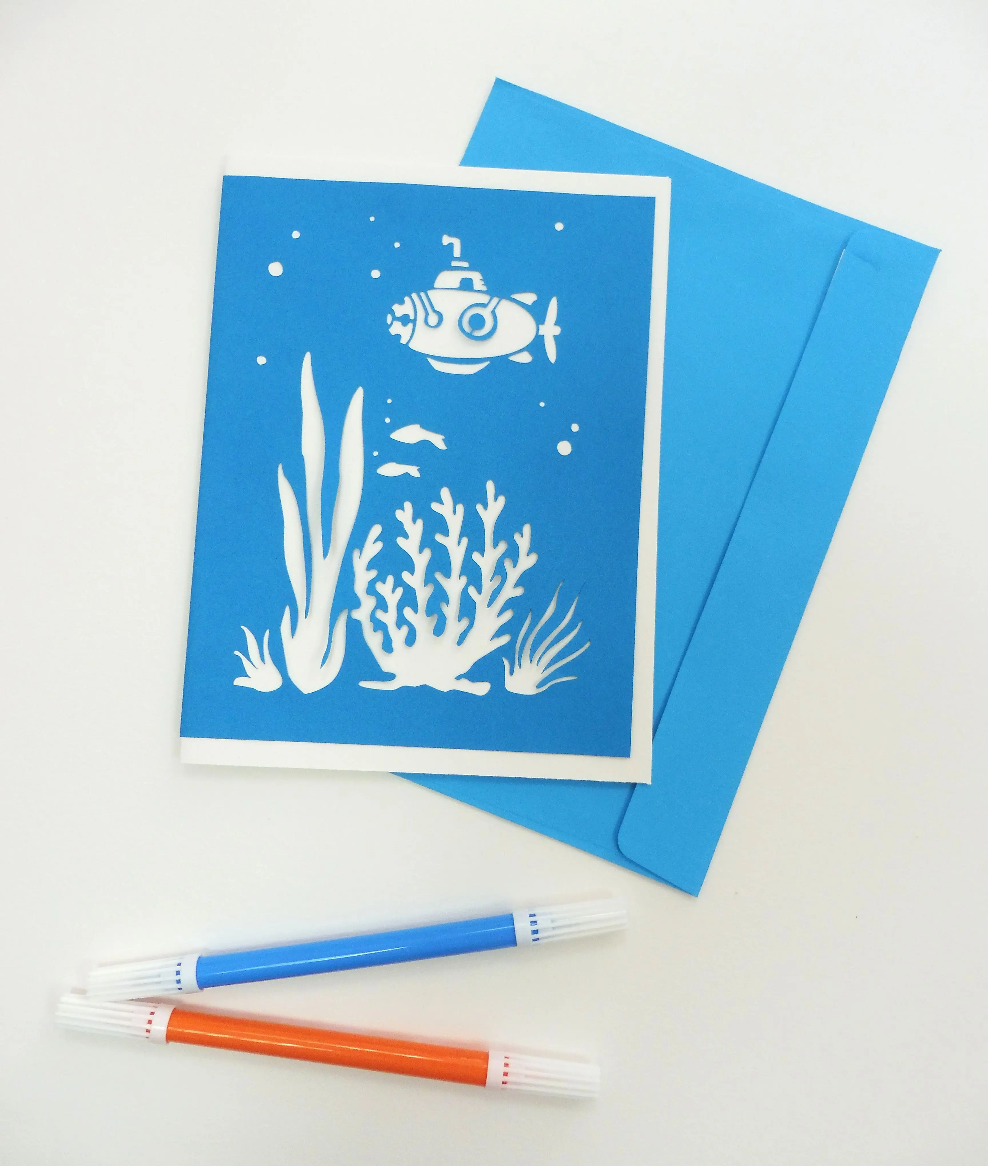 Submarine Die-Cut Postcard