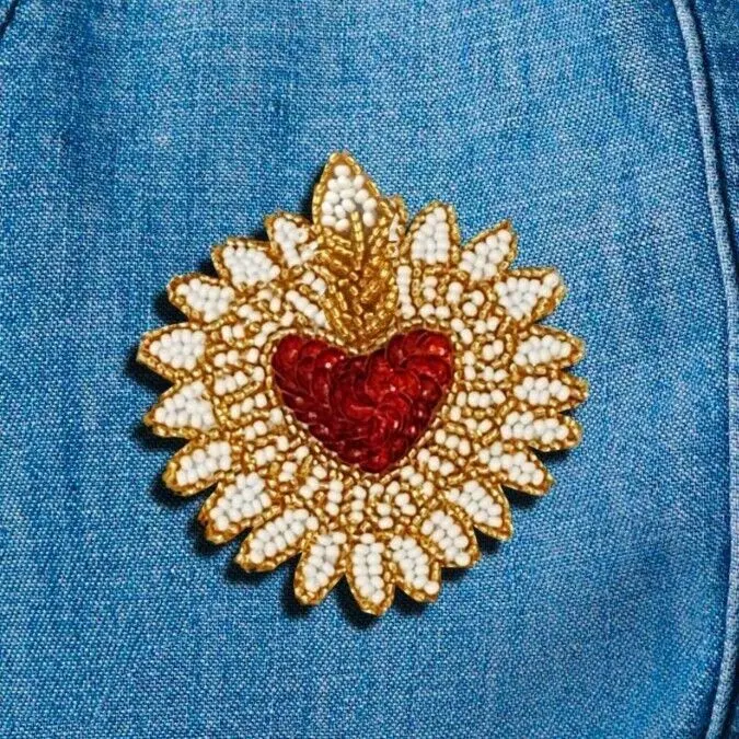Broche coeur marguerite