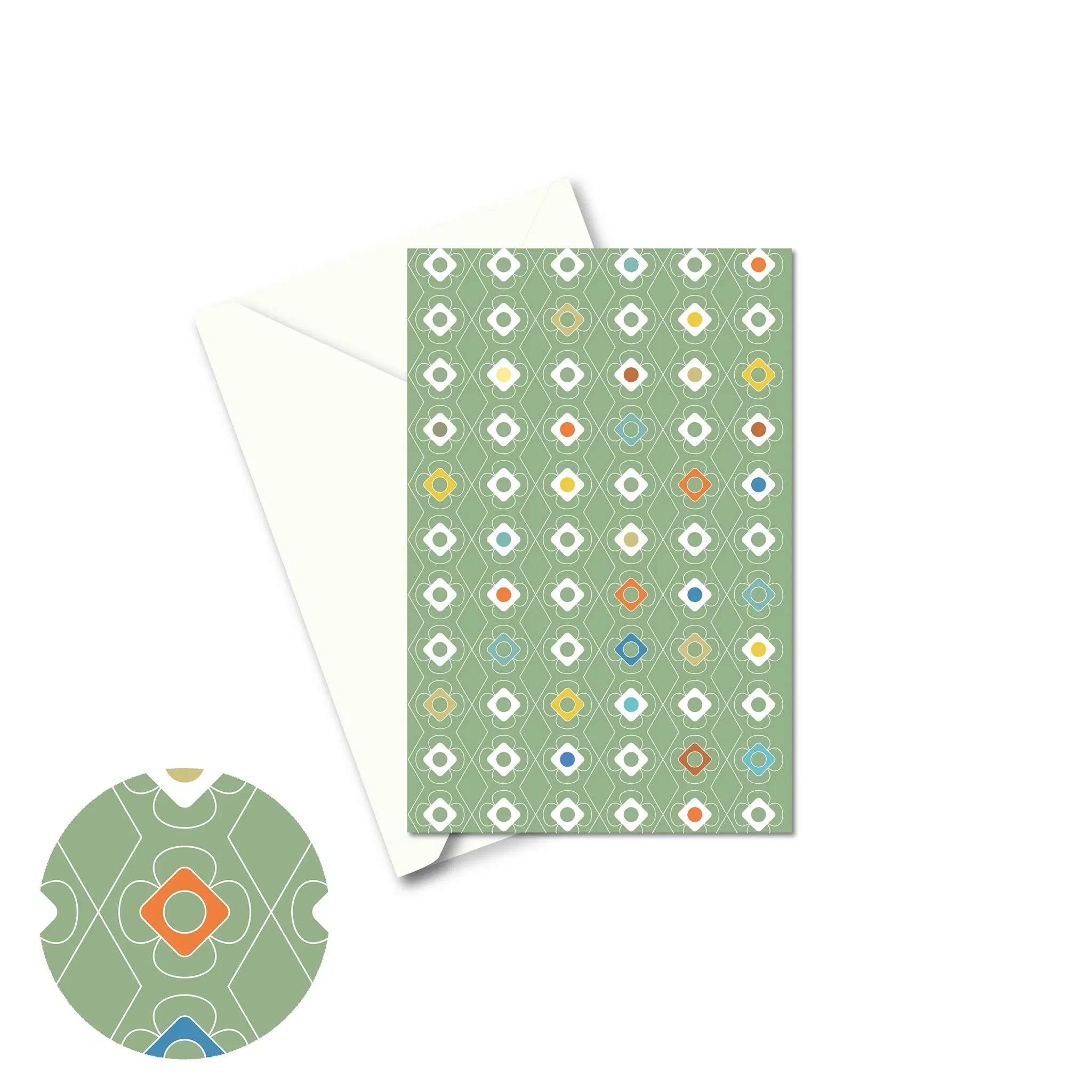 Greeting card - Color Carousel green