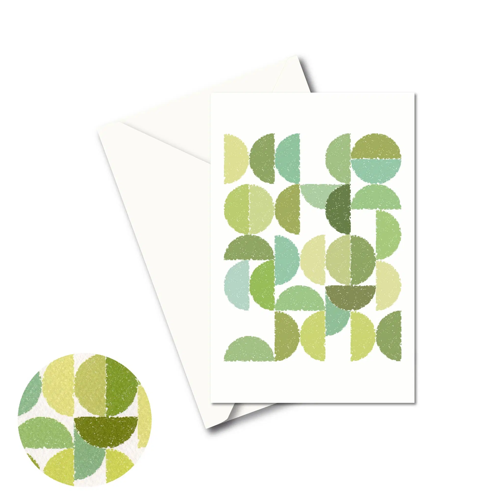 Greeting card - round colors to leaf green