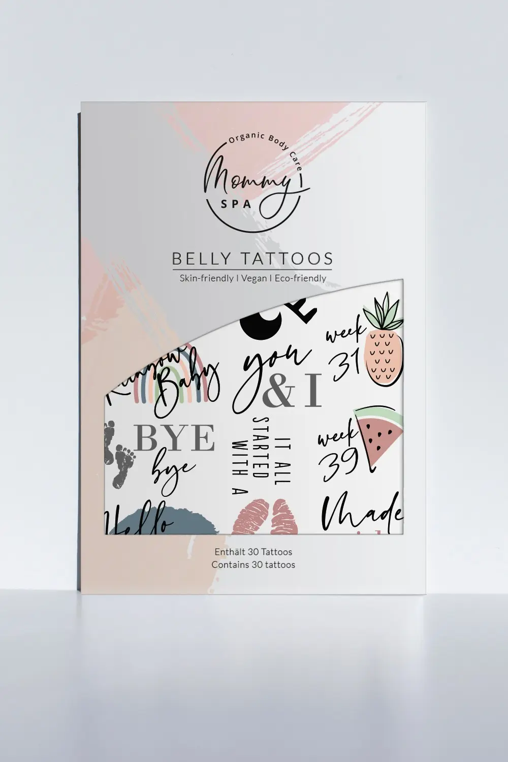 Colored Belly Tattoos - adhesive tattoos for the baby bump