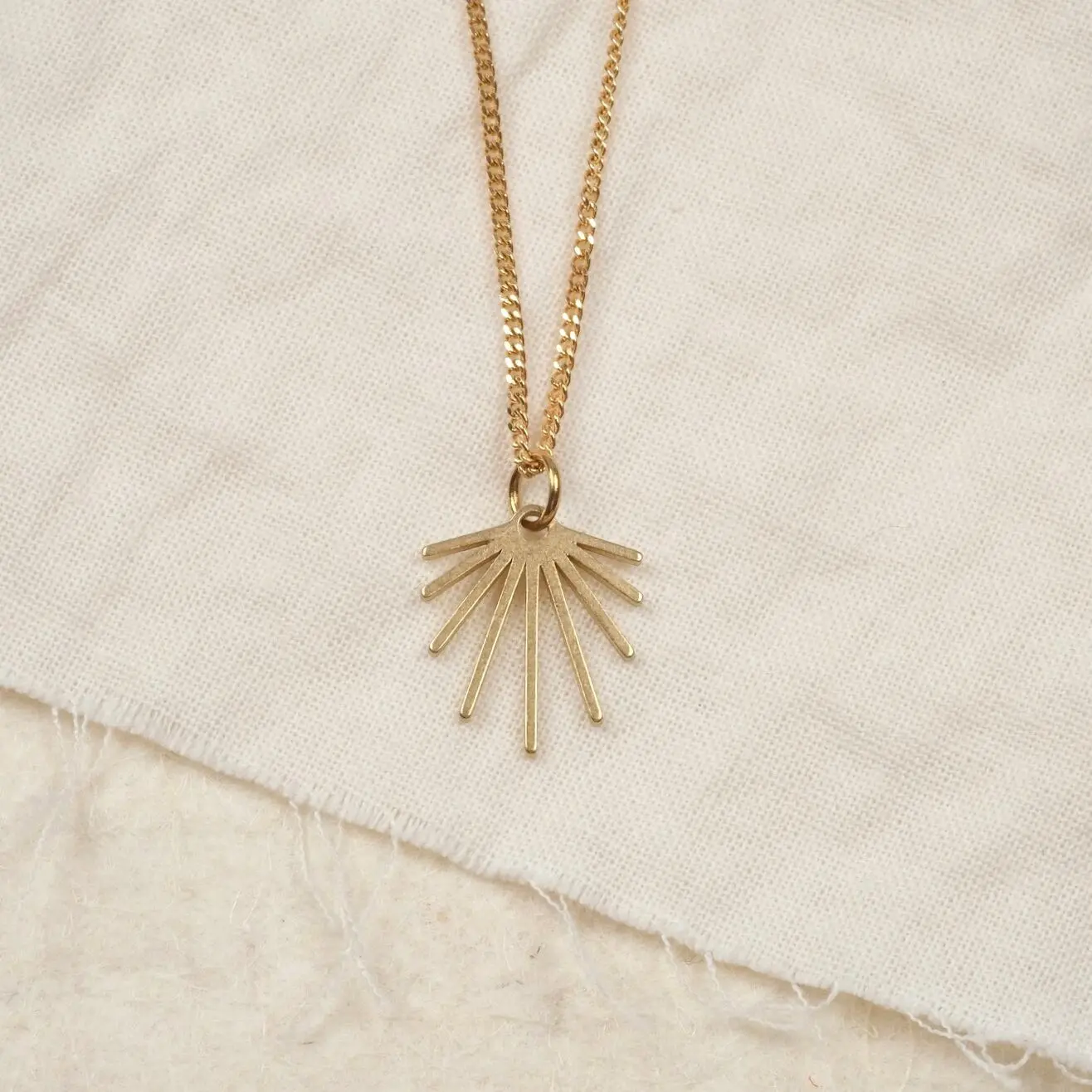 Halskette Messing Schmuck, Nachhaltig, Gold - Feli