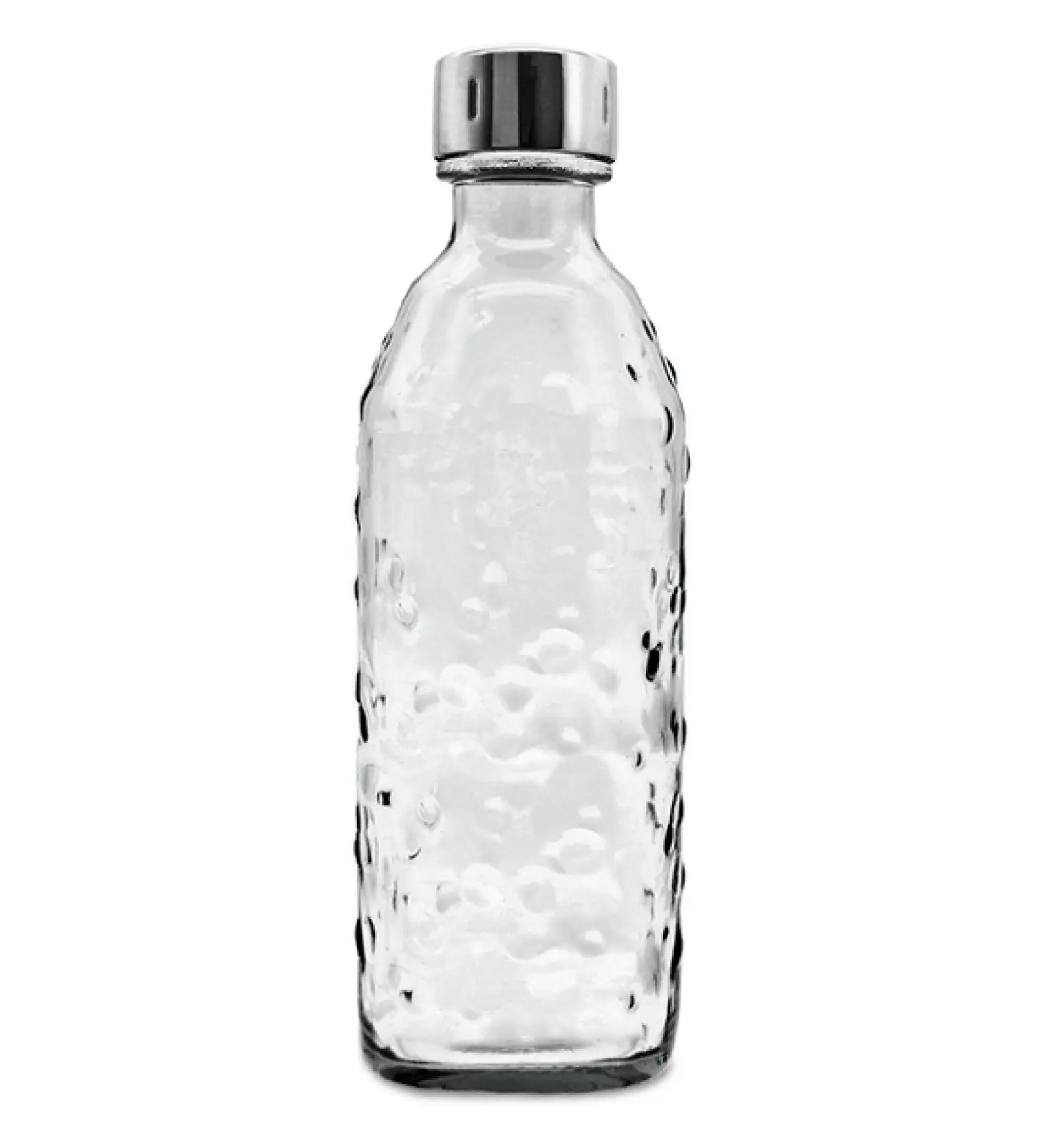 Glass bottle for water bubblers (SodaStream*, Aarke*, and many more) 0.7 l with TWIN SECURE, transparent