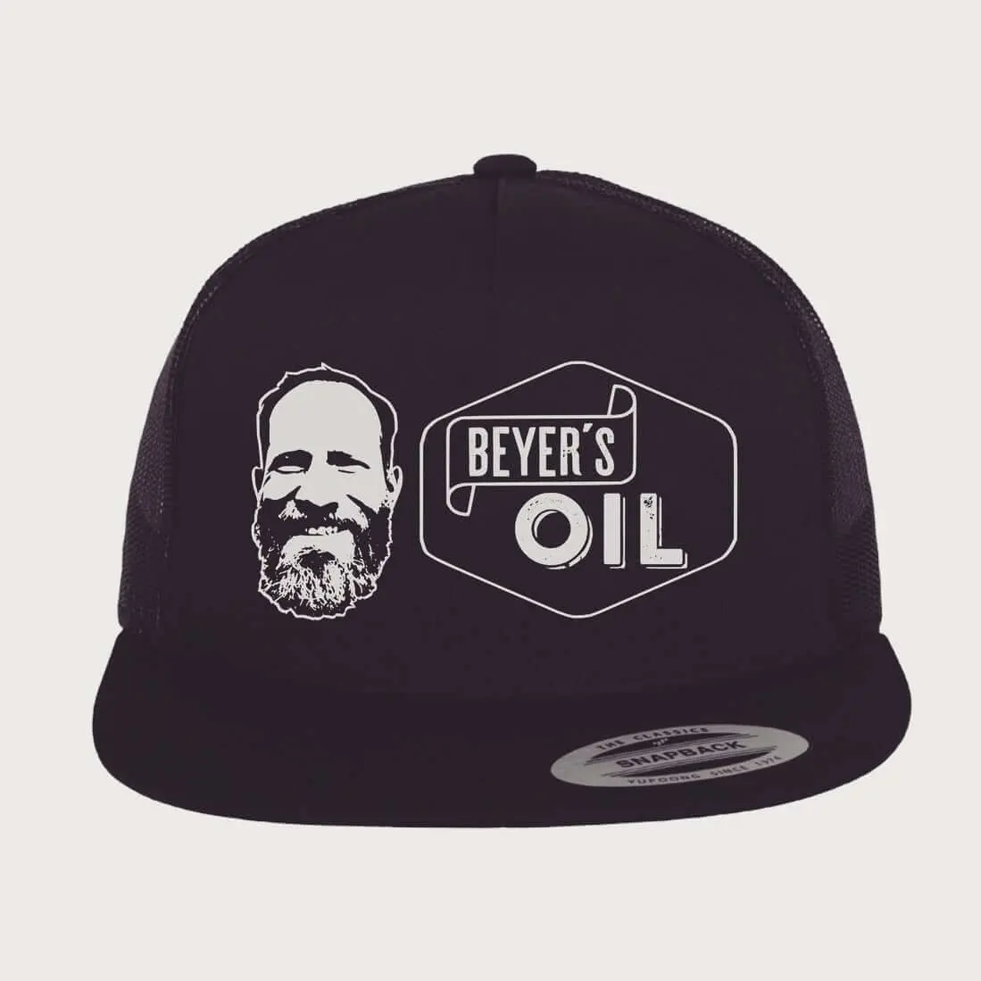 Black trucker cap