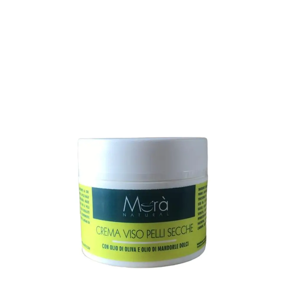 Crema viso per pelli secche all'olio di oliva e olio di mandorle dolci Morà naturale - vasetto 50ml