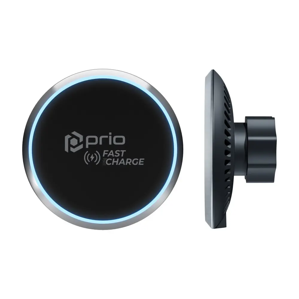 prio Fast Charge Magnetic Wireless Car Charger 15W (USB C) schwarz