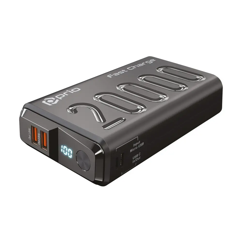 Prio Fast Charge (22,5W SCP/20W PD/ QC3.0) Power Bank 20.000mAh schwarz