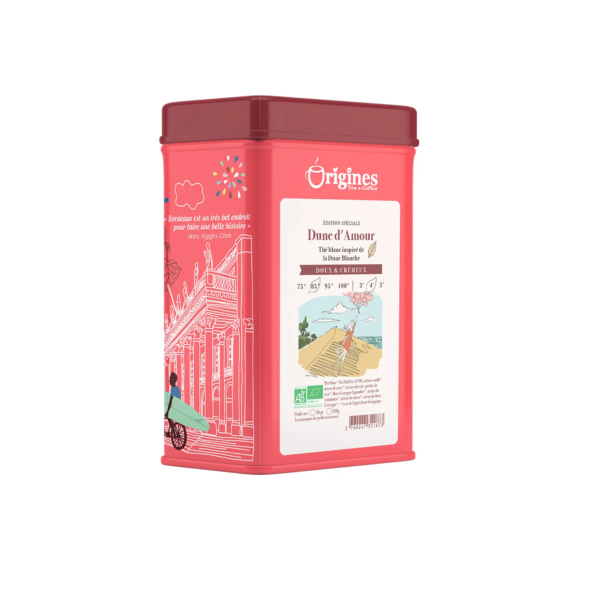 Thé Blanc Bio Dune D'Amour - Collection Bordeaux - Boîte Métal 50 g
