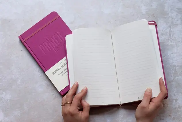 A5 Pink Orchid Notebook - 128 lined pages