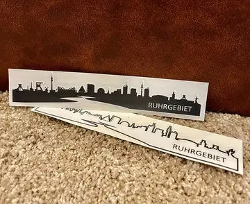 Bumper sticker Skyline Ruhr area white