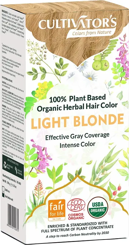Tinte orgánico vegetal Rubio Claro Cultivator's 100 gr. Ecocert