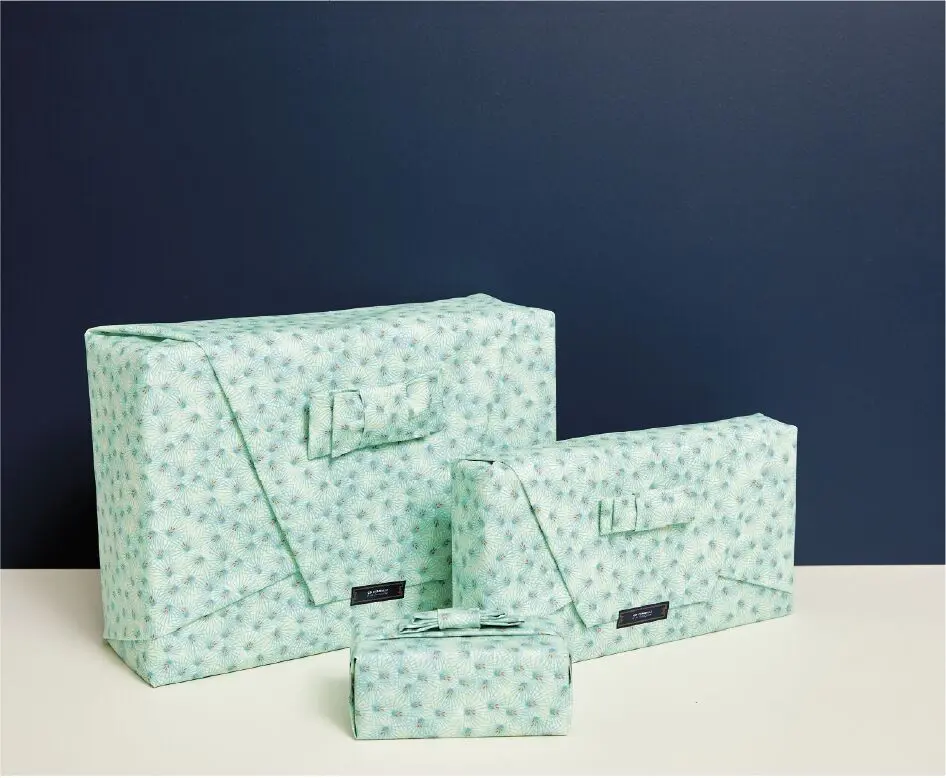 TRIO 3 reusable fabric gift wrap sheets - parties and birthdays