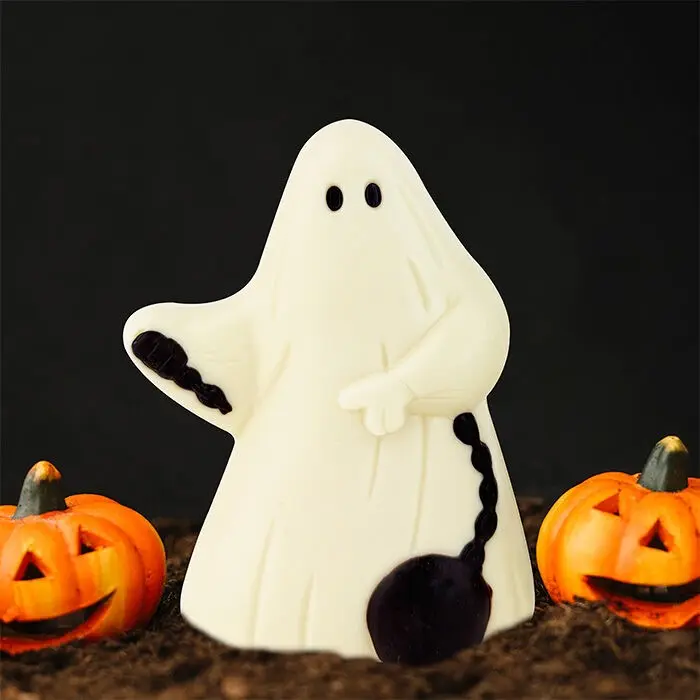 CHOCODIC - WHITE CHOCOLATE GHOST halloween molding - ARTISANAL AND FRENCH HALLOWEEN CHOCOLATE