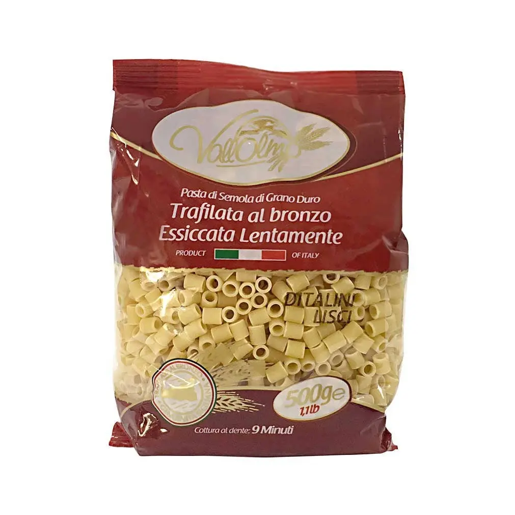 Sicilian Smooth Ditalini Pasta Bronze Drawn (500g) - Vallolmo