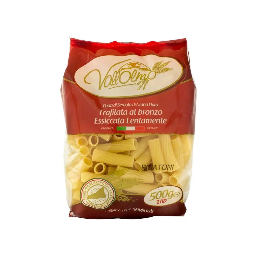 Pasta Rigatoni Siciliani Bronze Drawn (500g) - Vallolmo