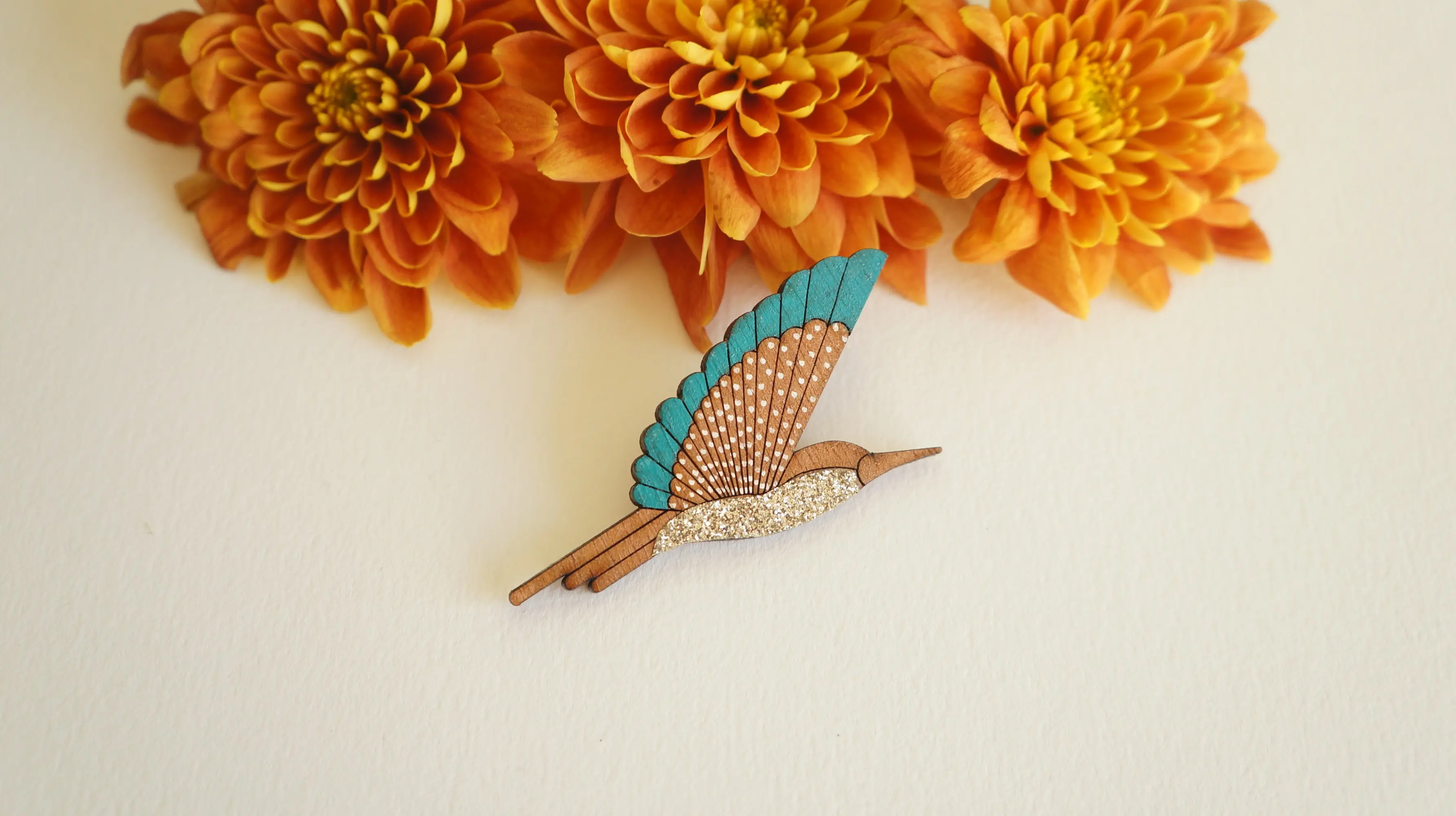 Green Hummingbird Brooch