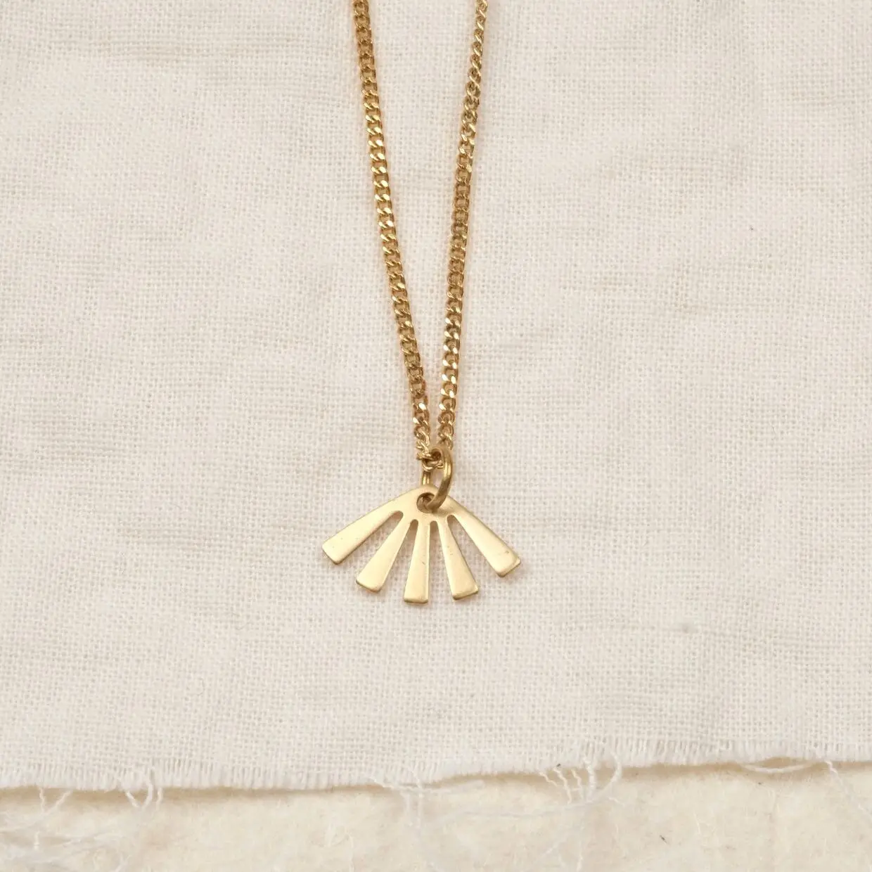 Halskette Messing Schmuck, Nachhaltig, Gold - Harlow
