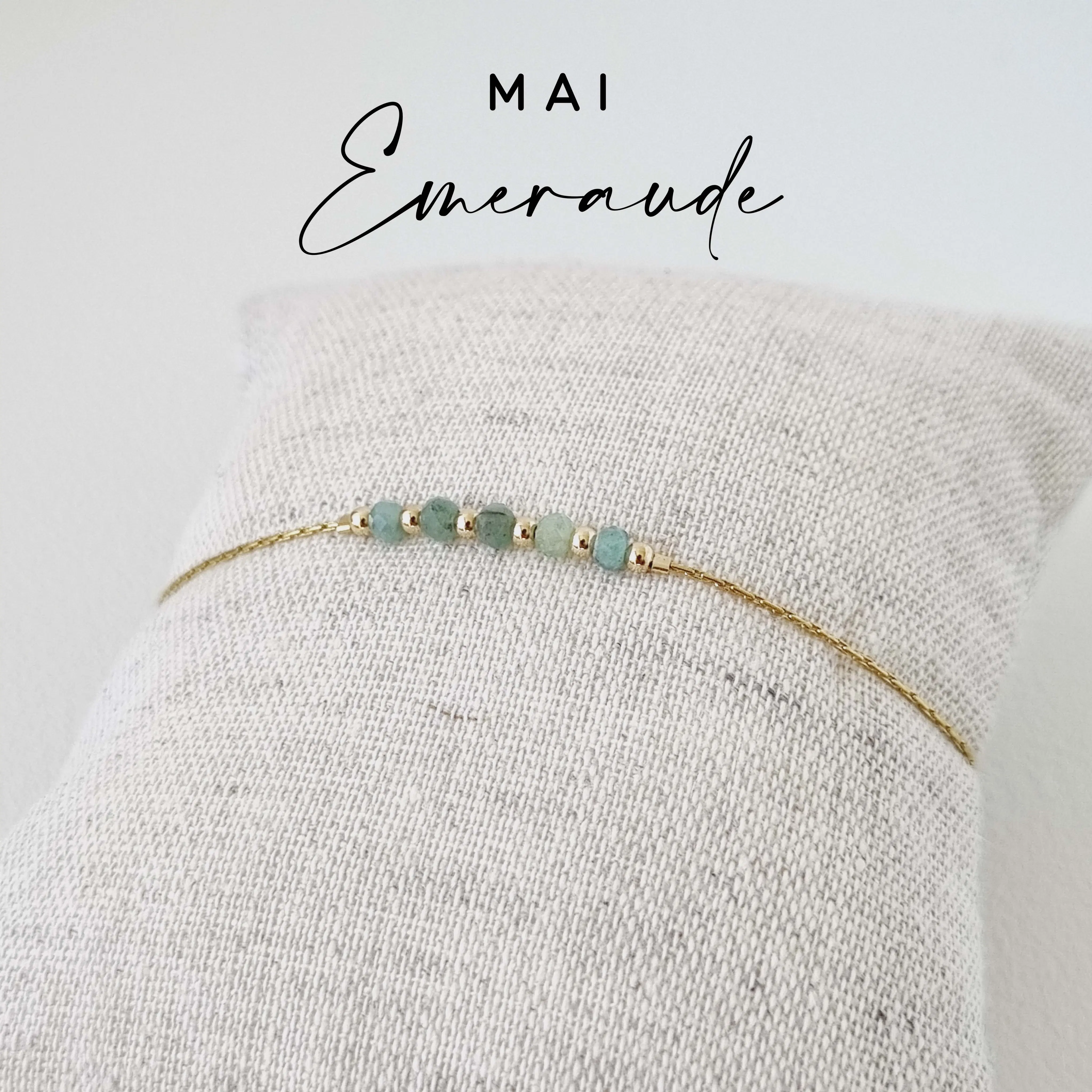 Birthstone bracelet for the month of May: Emerald