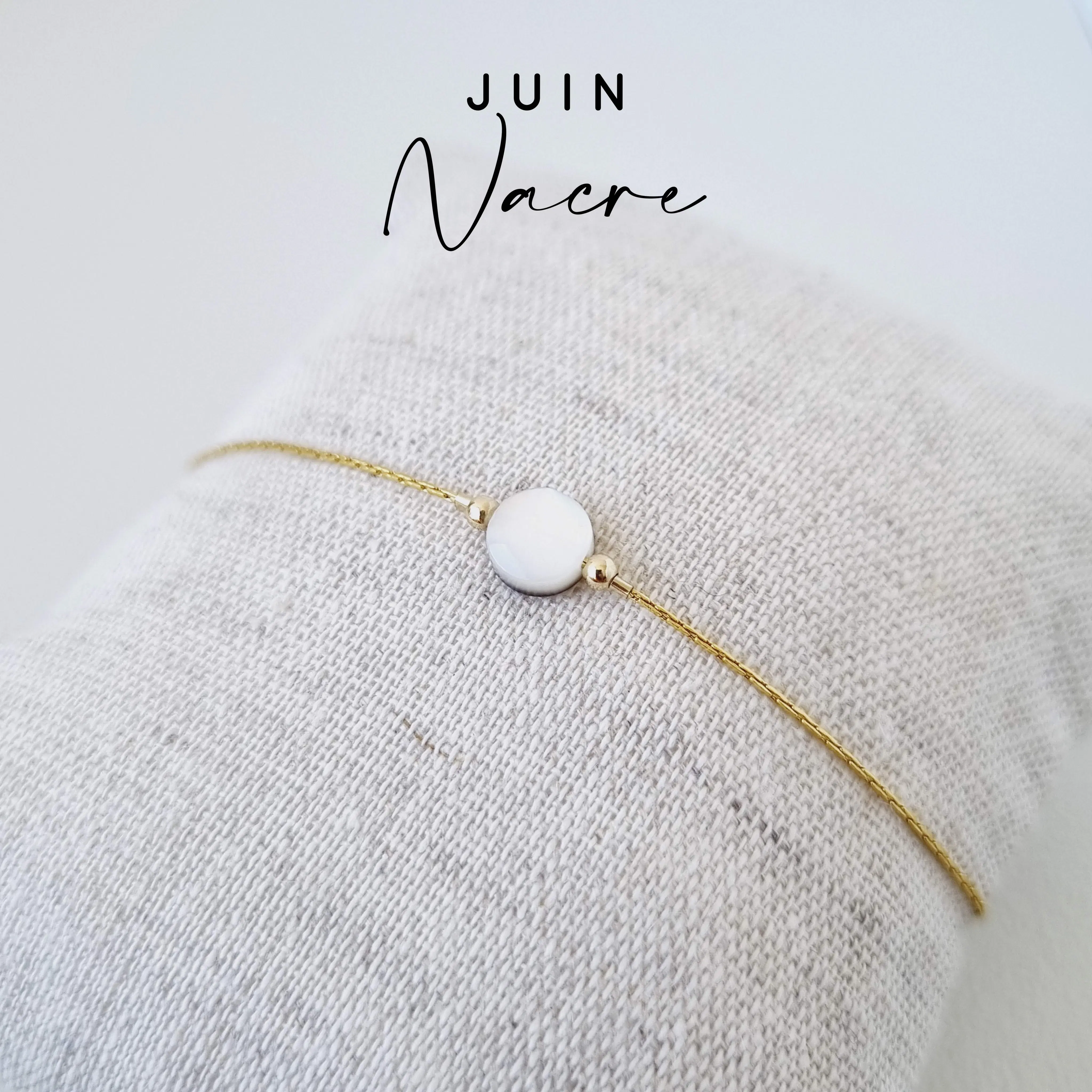 Birthstone bracelet for the month of June: Mother of pearl