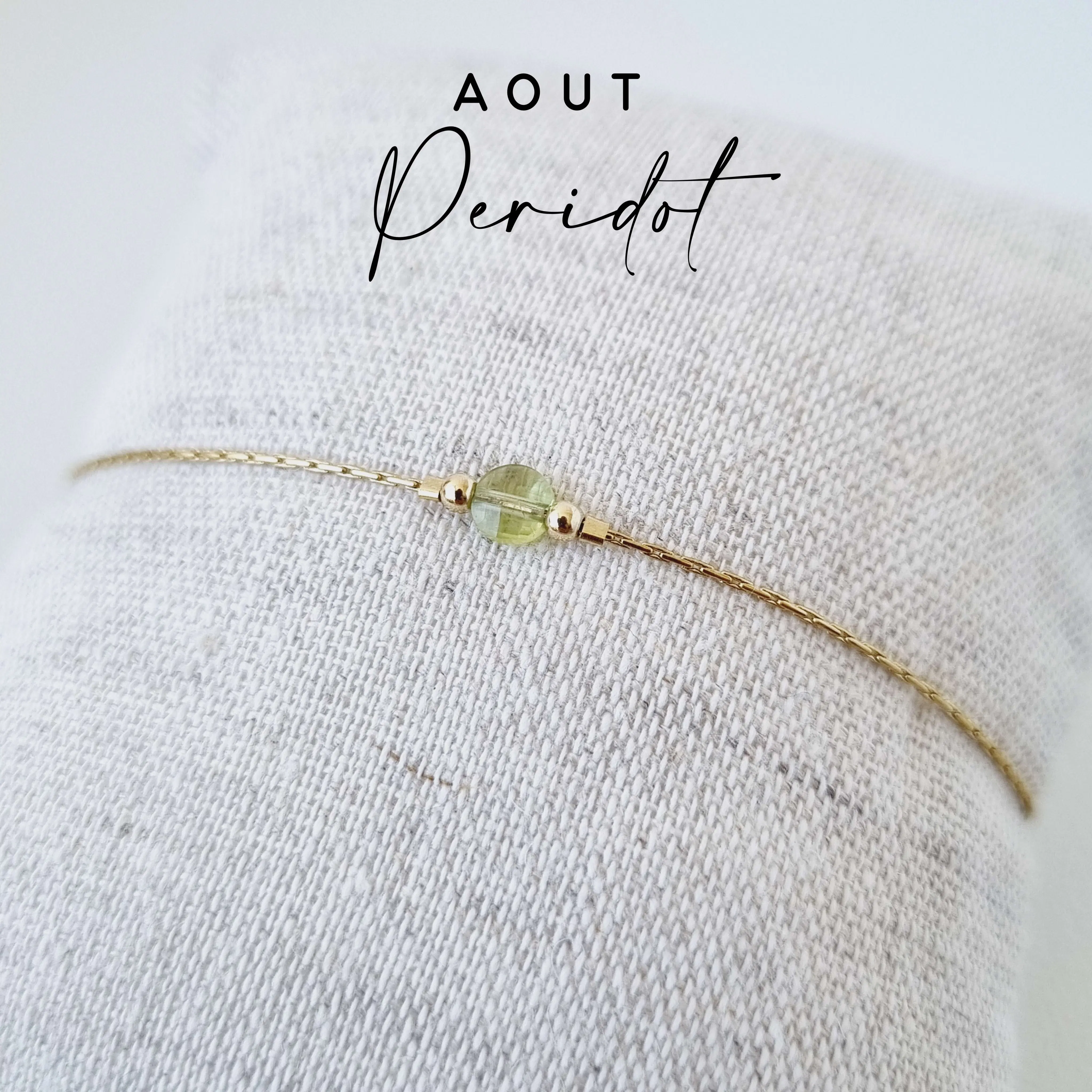 Birthstone bracelet for the month of August: Peridot