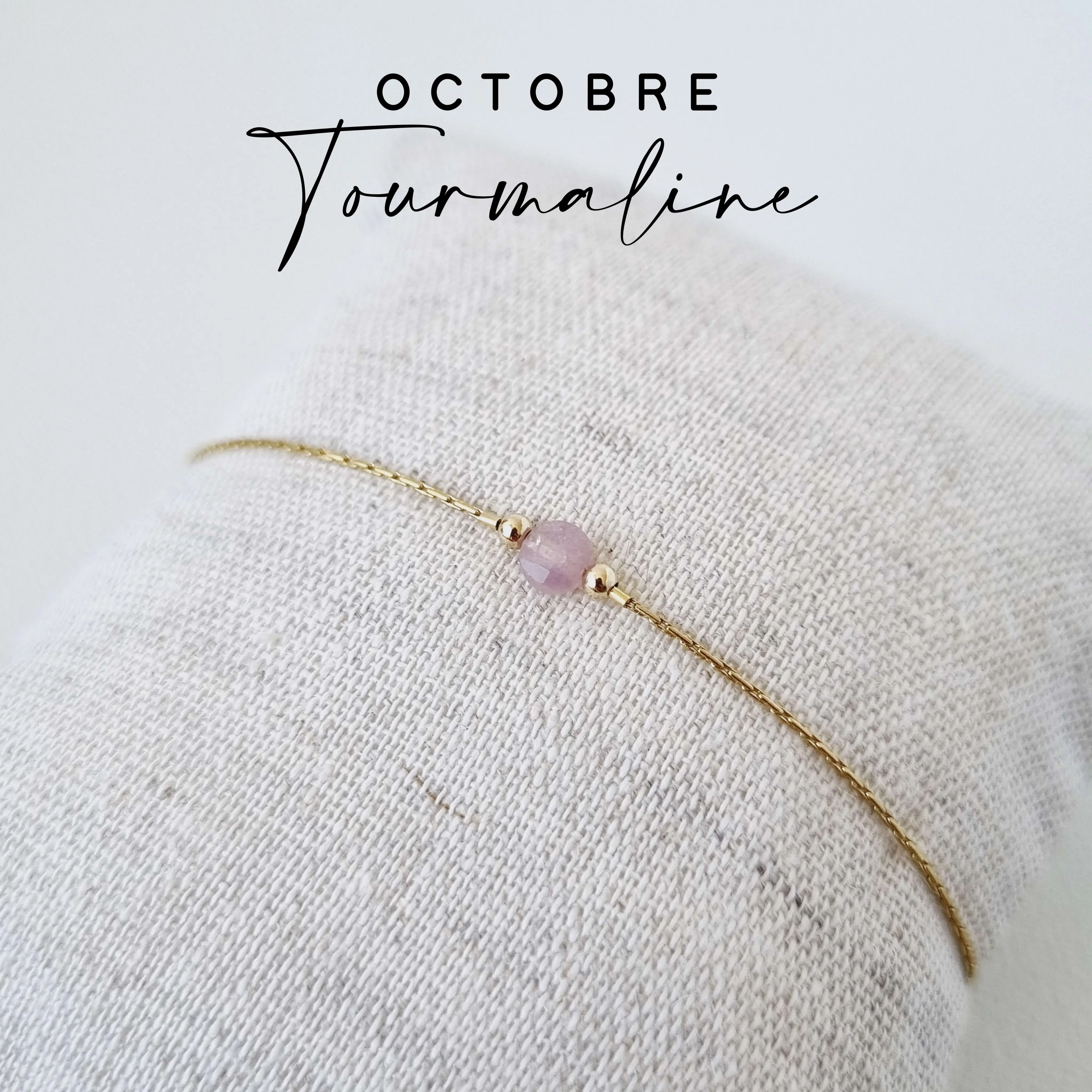 October birthstone bracelet: Tourmaline