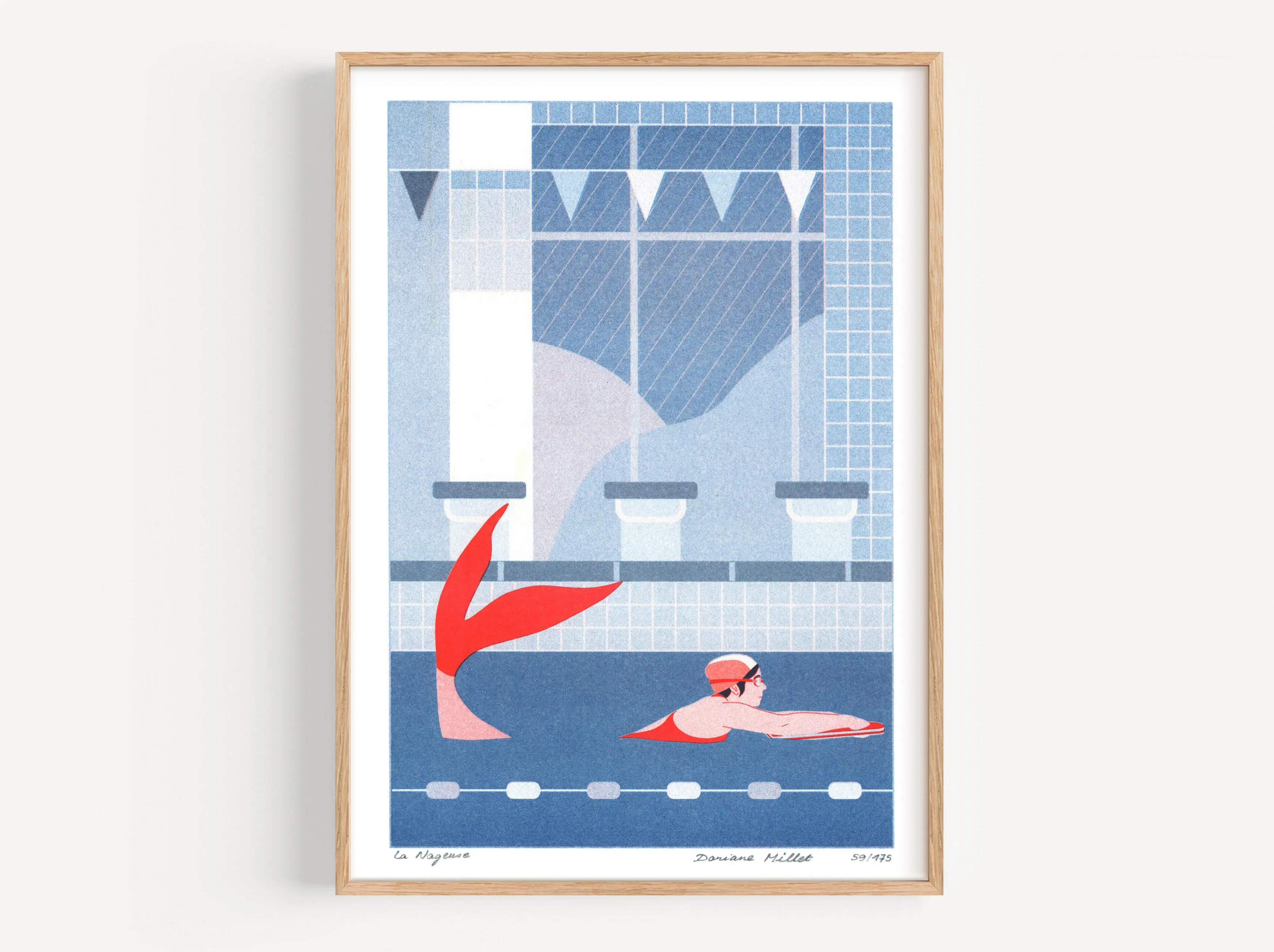 The Swimmer | A4 risography | Signed limited edition