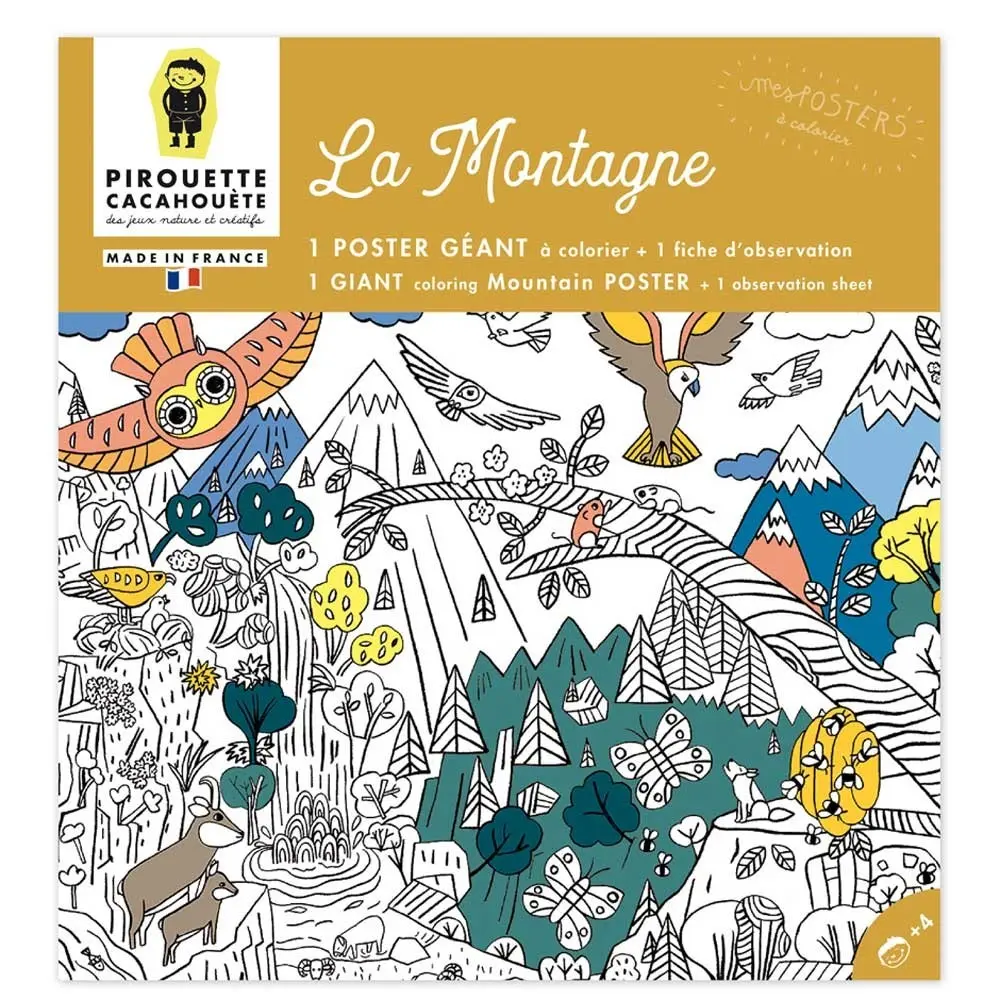 Coloring poster MOUNTAIN