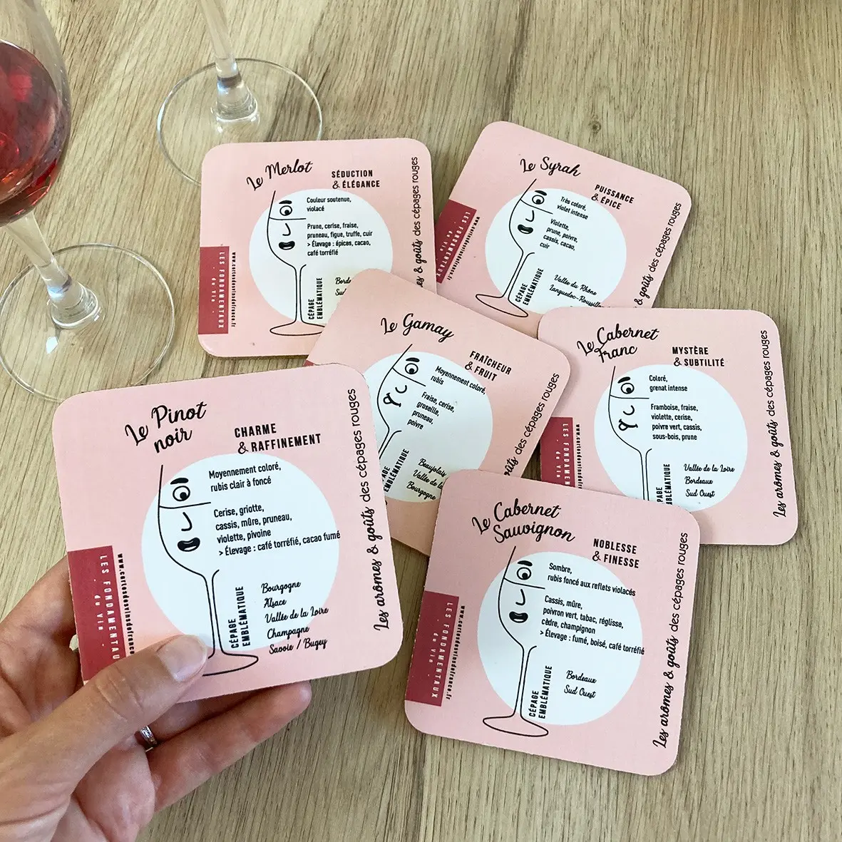 Red Grape Aroma Coasters x6