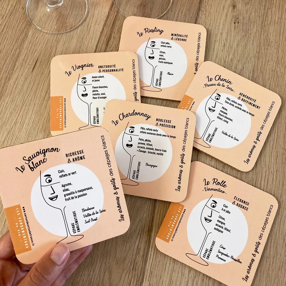 White Grape Aroma Coasters x6