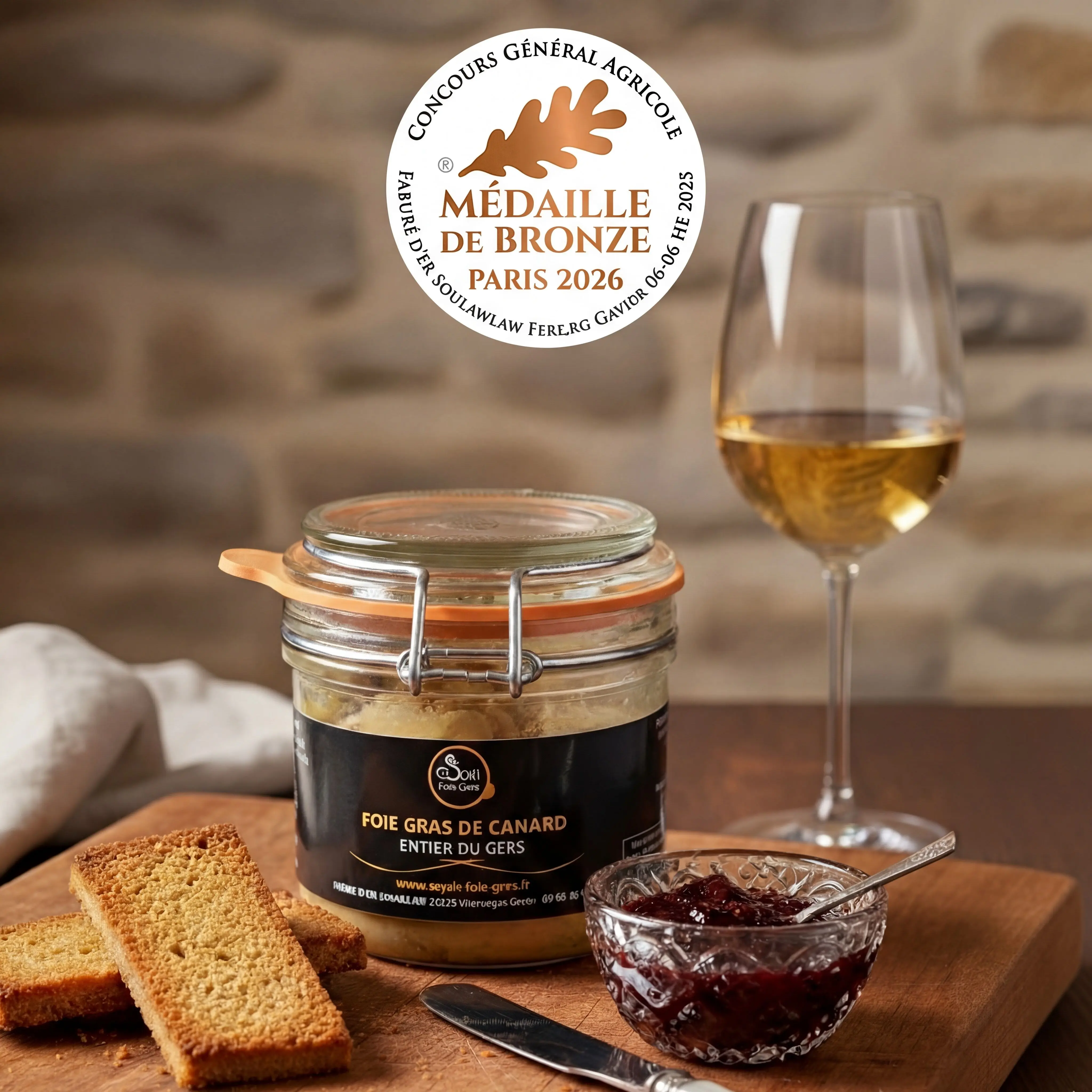 Foie gras de canard entier 180 g  - Médaille de Bronze 2026 Concours général agricole de Paris