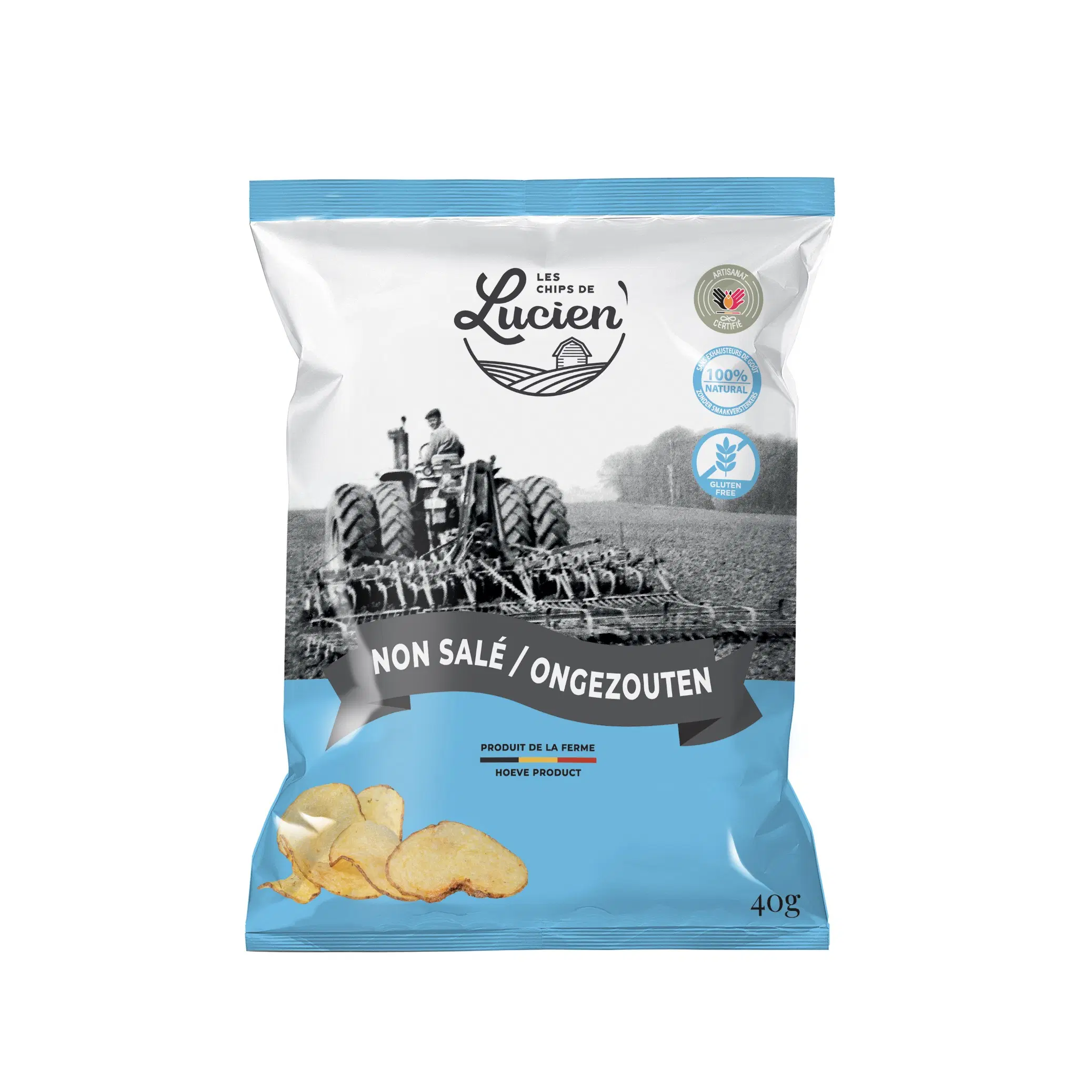 Lucien Unsalted Crisps 40 gr