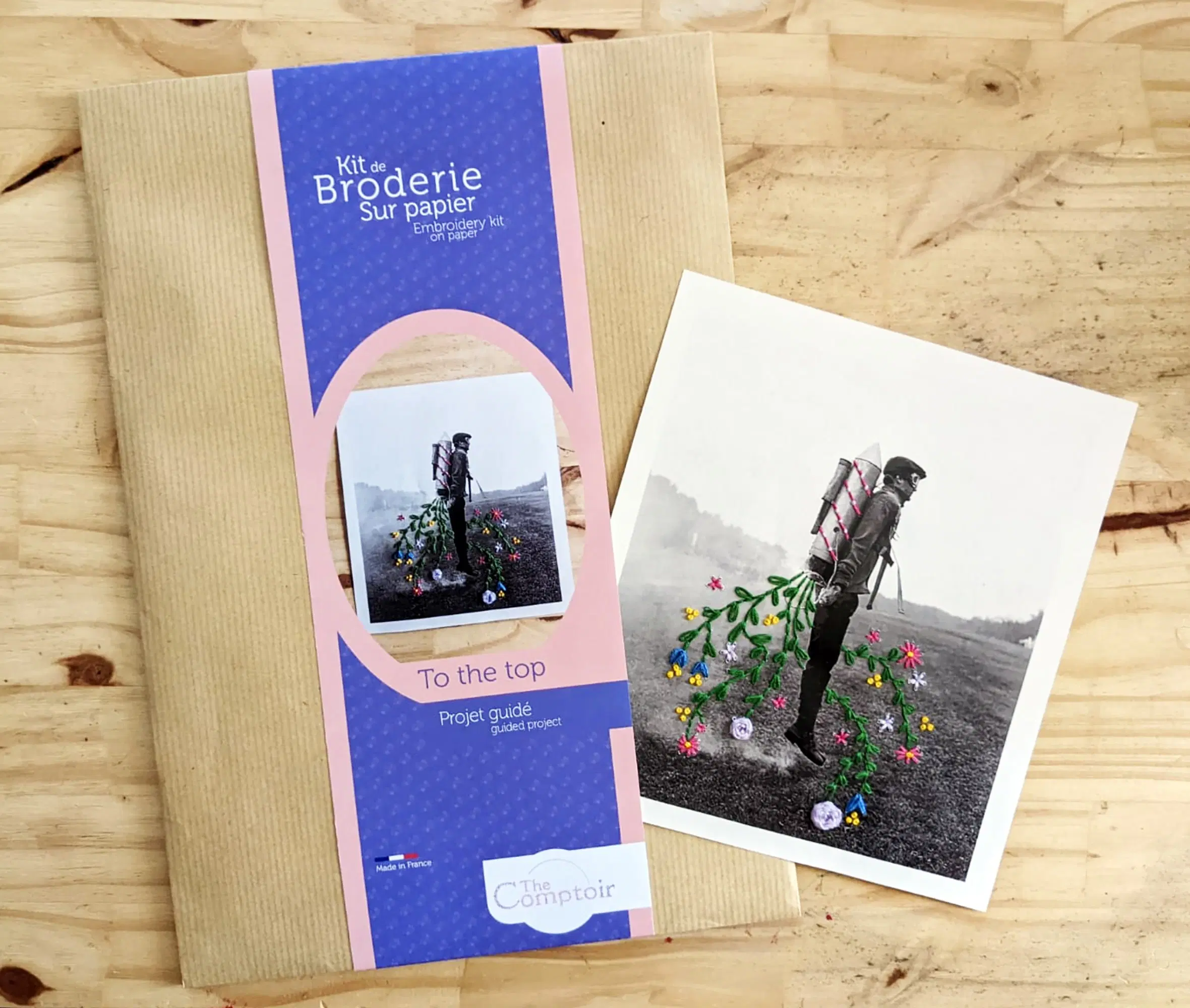 embroidery kit on paper - to the top