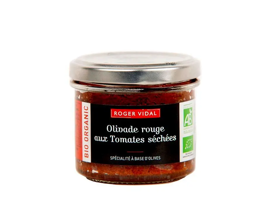 Organic red olivade with dried tomatoes