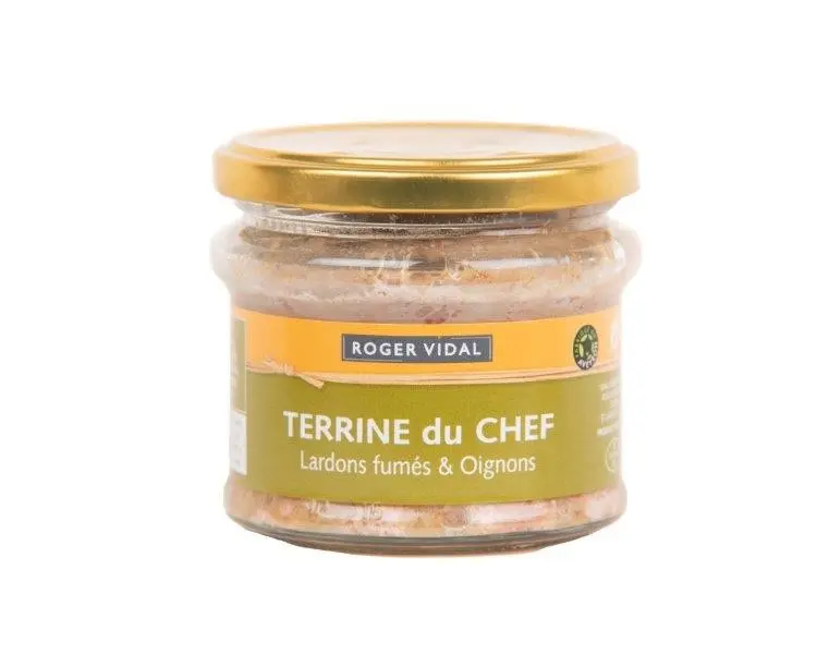 Chef's terrine with smoked bacon & onions