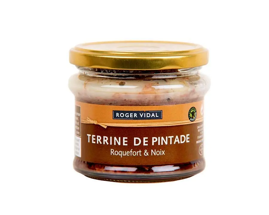 Guinea fowl terrine with Roquefort and walnuts