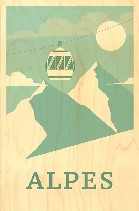 CABIN & SUN WOODEN POSTCARD