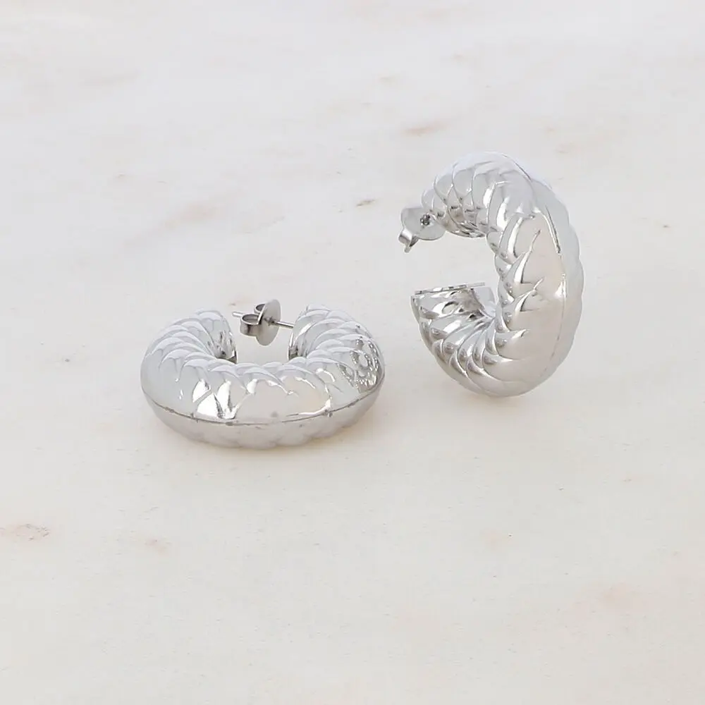 Antalya Creole Earrings - Silver