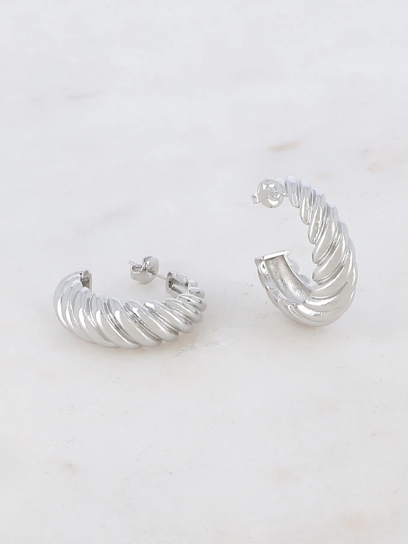 Persia Hoop Earrings - Silver