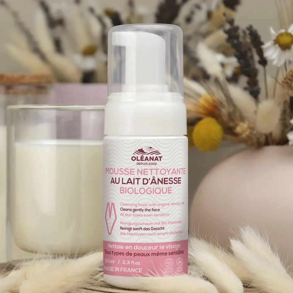 Gesichtsreinigungsschaum aus Bio-Eselsmilch 100 ml - OLEANAT SAINT VALENTIN