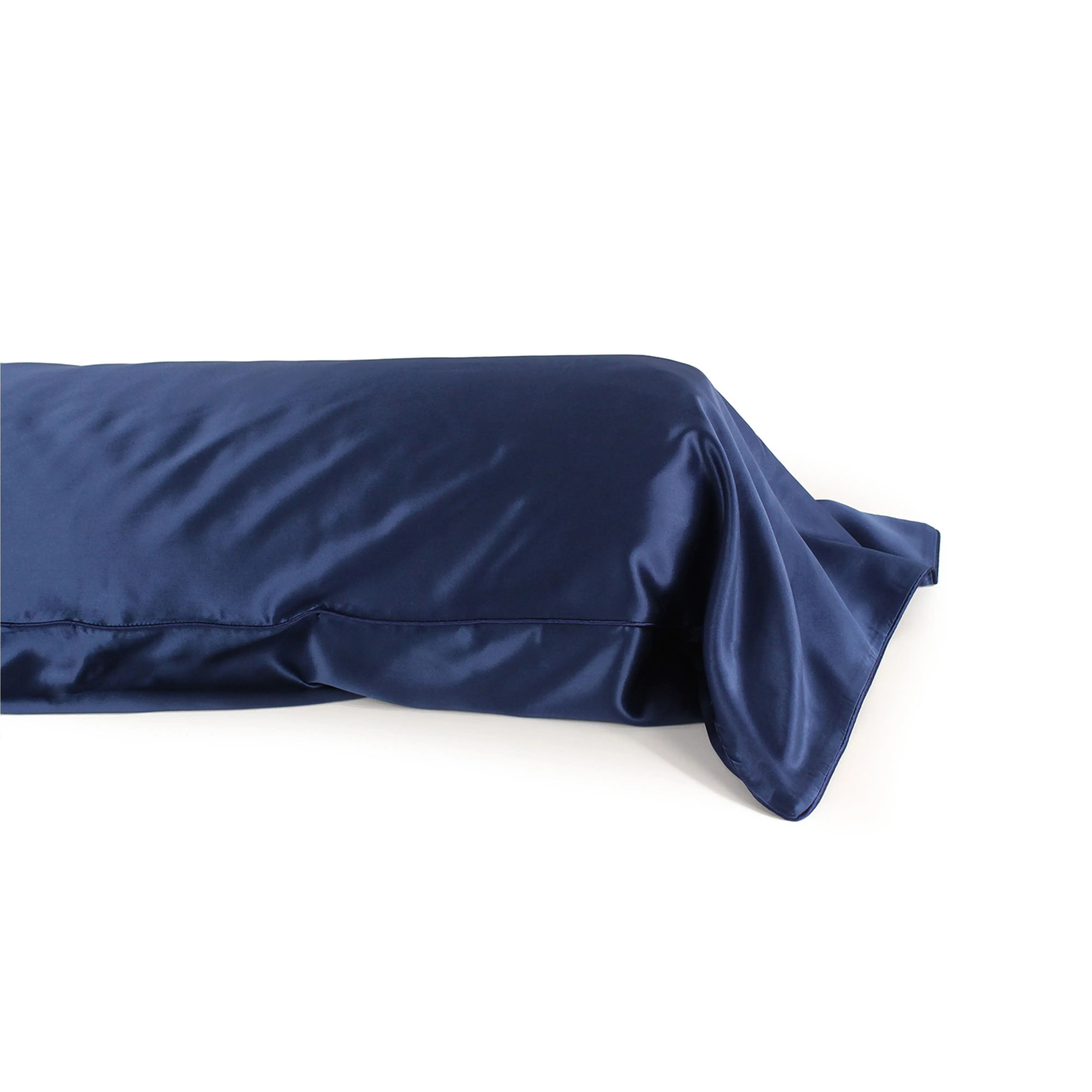Silk bolster case Midnight blue