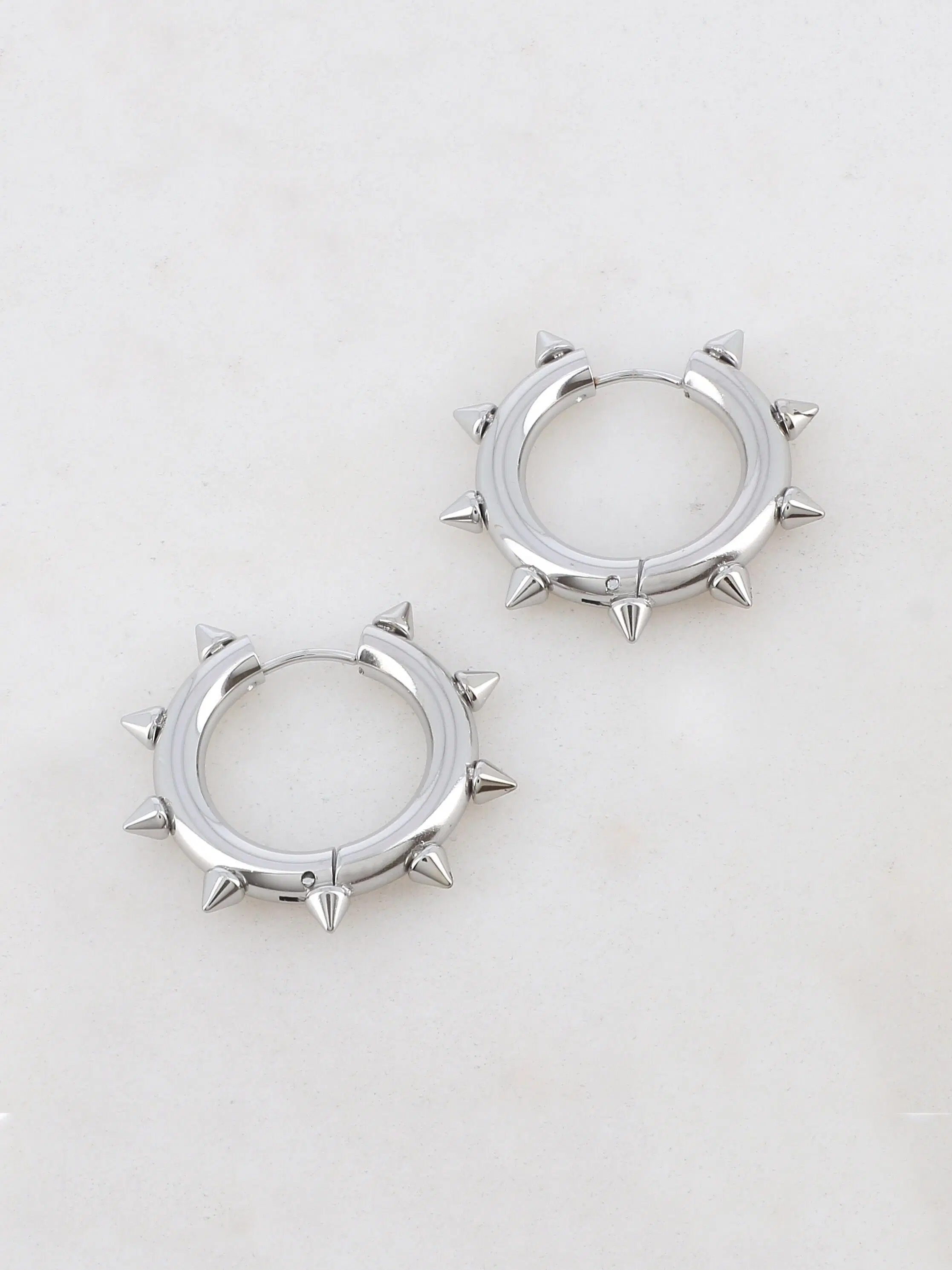 Elorie L Hoop Earrings - Silver