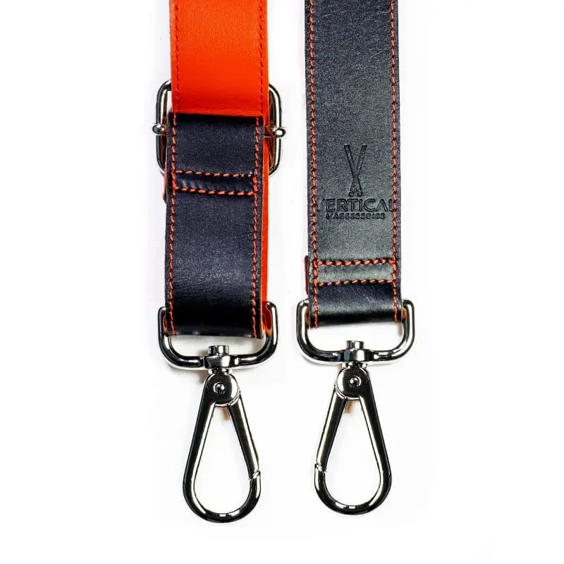premium black orange phone lanyard