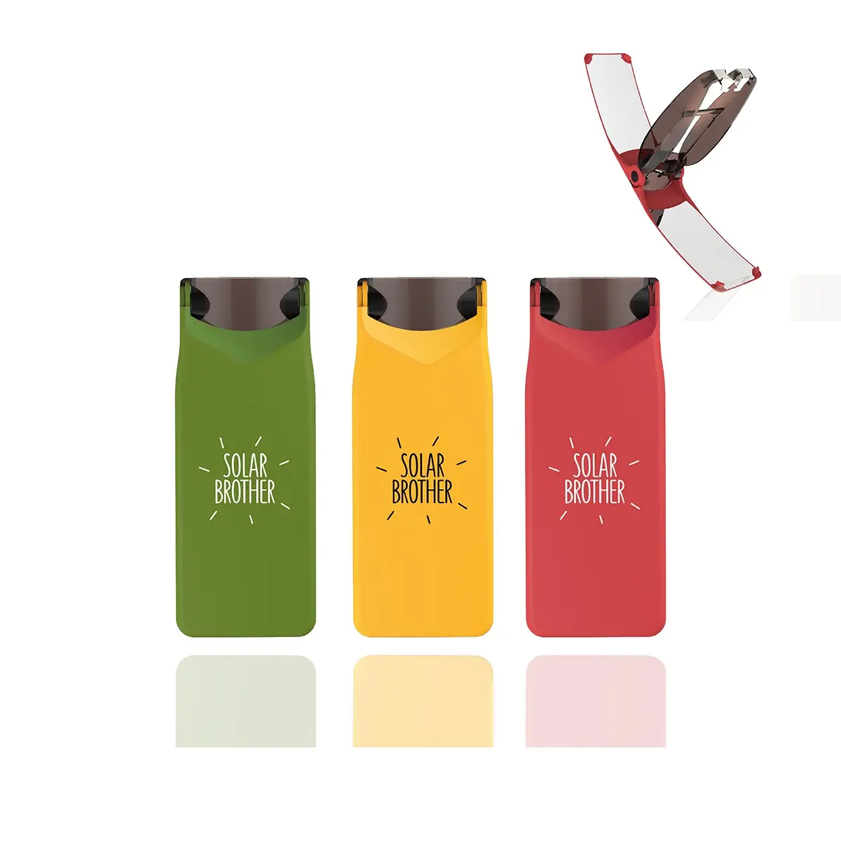 12 accendini solari SUNCASE GEAR® verde/giallo/rosso