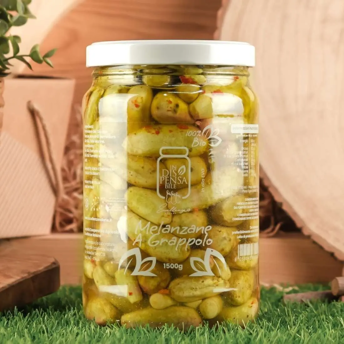 Traubenauberginen in BIO-Olivenöl extra vergine 1500g