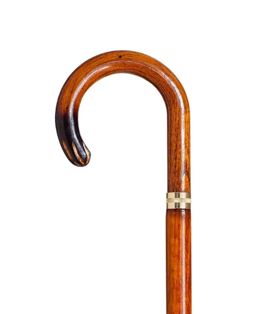 Cane with curve dark beech wood