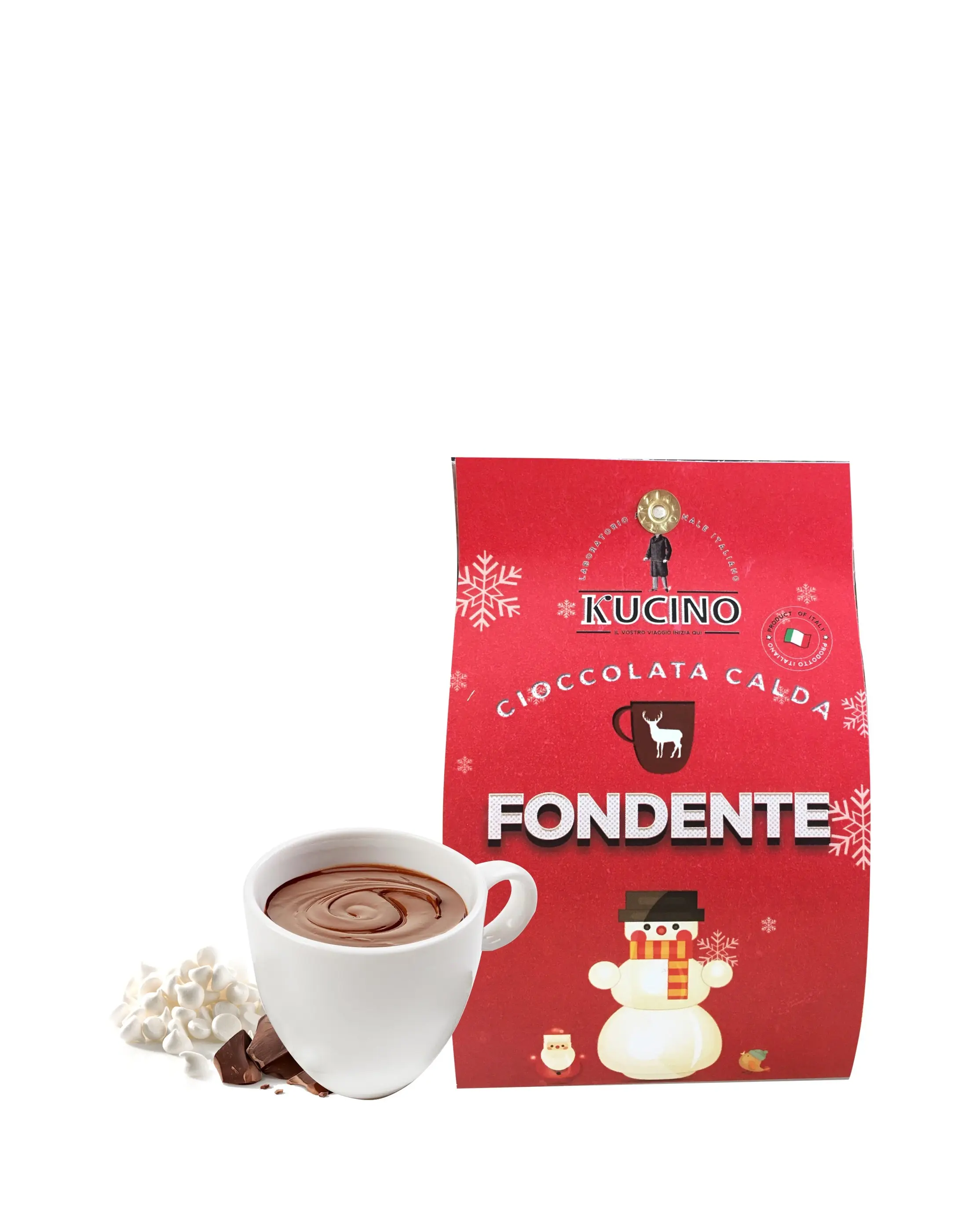 HOT DARK CHOCOLATE WITH MINI MERINGUES